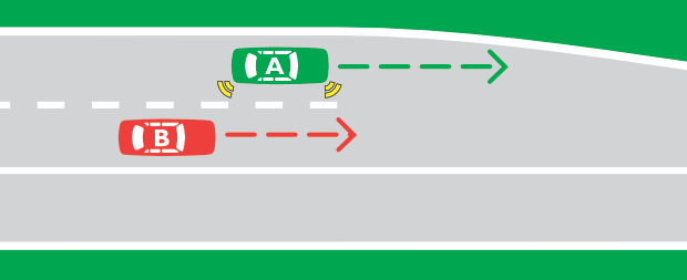 left lane ends merge right rules